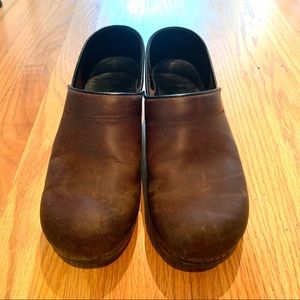 Brown Dansko Leather Clogs